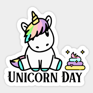 Kawaii Unicorn Day and Unicorn Poo Sticker
